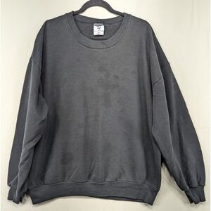 Vintage Blank Jerzees Activewear‎ Gray Crewneck Sweatshirt Unisex Adult Stained*